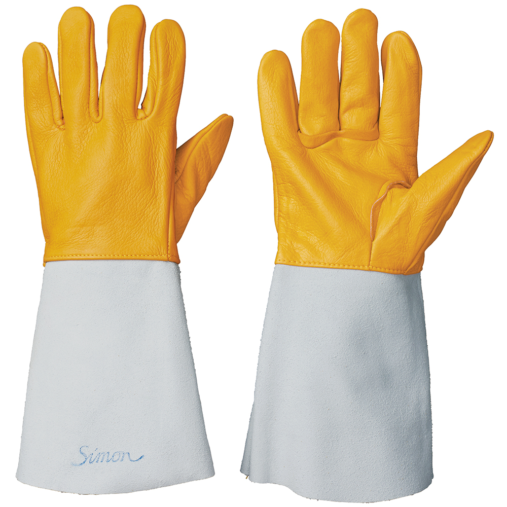 シモン 溶接用手袋手袋（牛本革・牛本革当て付き・10双入り）《002-123Aアルゴン白》 - 3
