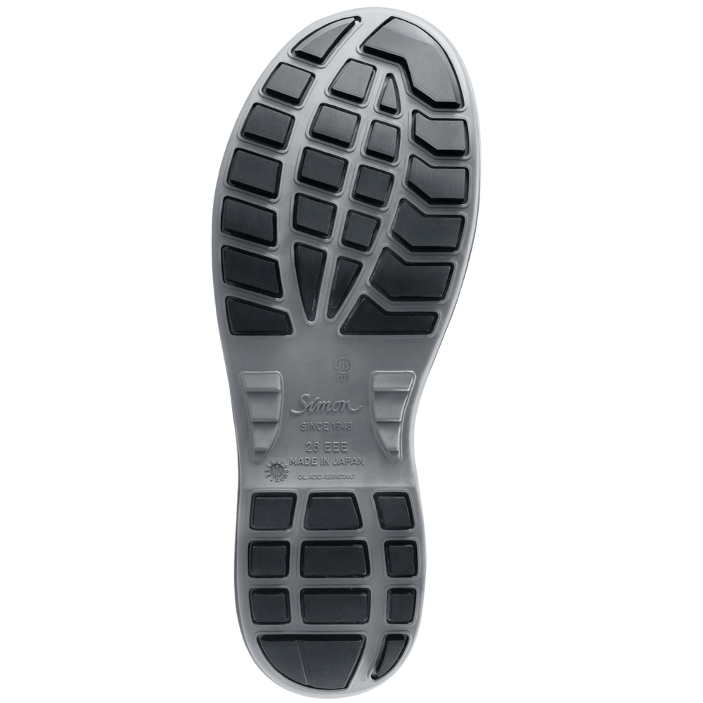 シモン 安全靴 半長靴 JIS規格 耐滑 耐油 快適 軽量 クッション 長靴 WS44 黒 27.5 cm - 1